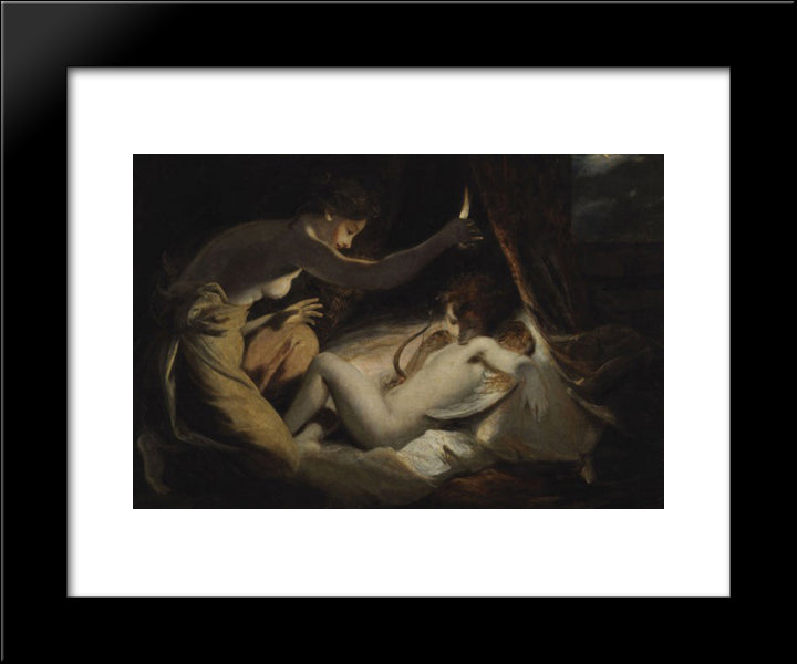 Cupid And Psyche 20x24 Black Modern Wood Framed Art Print Poster by Reynolds, Joshua