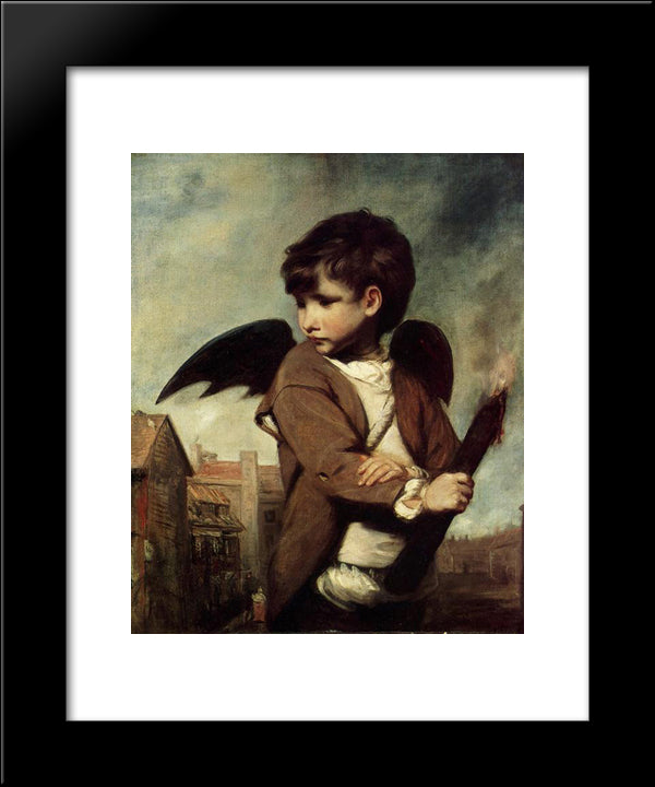 Cupid As A Link Boy 20x24 Black Modern Wood Framed Art Print Poster by Reynolds, Joshua