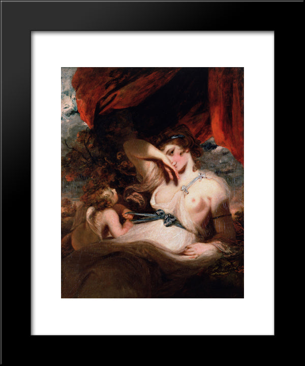 Cupid Unfastening The Girdle Of Venus 20x24 Black Modern Wood Framed Art Print Poster by Reynolds, Joshua