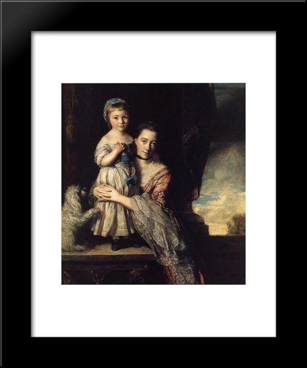 Georgiana, Countess Spencer, And Her Daughter 20x24 Black Modern Wood Framed Art Print Poster by Reynolds, Joshua