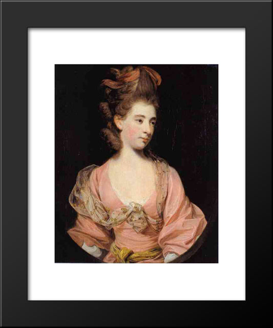 Lady In Pink, Said To Be Mrs. Elizabeth Sheridan 20x24 Black Modern Wood Framed Art Print Poster by Reynolds, Joshua