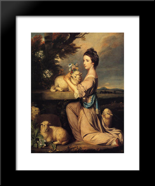 Lady Mary Leslie 20x24 Black Modern Wood Framed Art Print Poster by Reynolds, Joshua