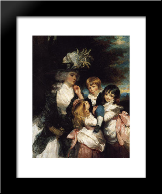 Lady Smith And Children 20x24 Black Modern Wood Framed Art Print Poster by Reynolds, Joshua