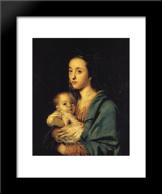 Mrs. Joseph Martin And Her Son Charles 20x24 Black Modern Wood Framed Art Print Poster by Reynolds, Joshua