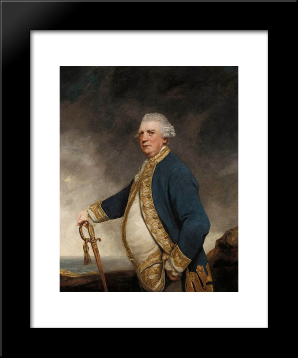 Portrait Of Admiral Augustus Keppel 20x24 Black Modern Wood Framed Art Print Poster by Reynolds, Joshua