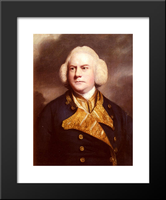 Portrait Of Admiral Thomas Cotes 20x24 Black Modern Wood Framed Art Print Poster by Reynolds, Joshua