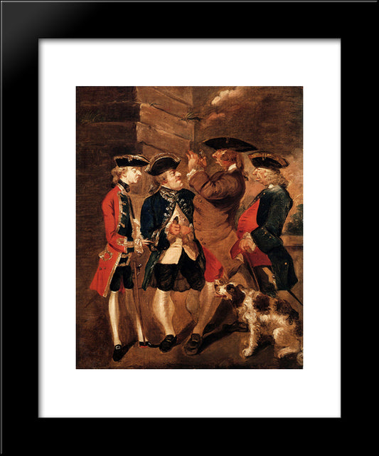 Portrait Of Charles Turner, Sir William Lowther, Joseph Leeson And Monsieur Huet 20x24 Black Modern Wood Framed Art Print Poster by Reynolds, Joshua