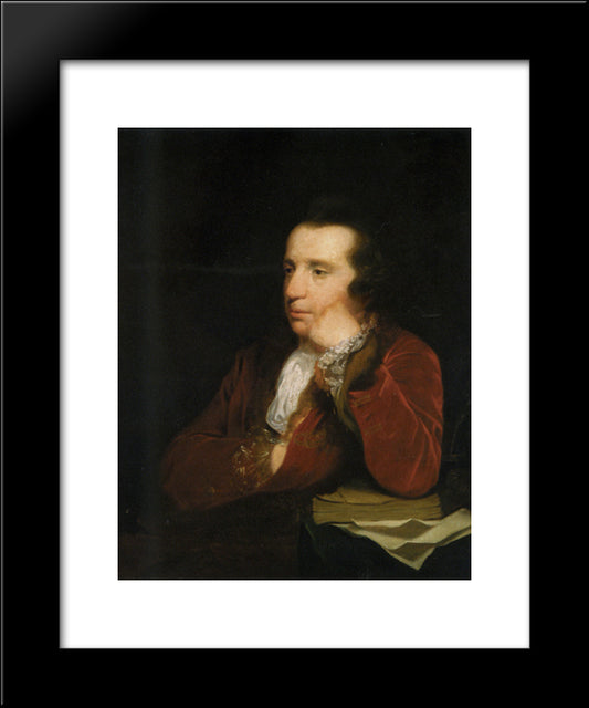 Portrait Of George Colman, The Elder 20x24 Black Modern Wood Framed Art Print Poster by Reynolds, Joshua