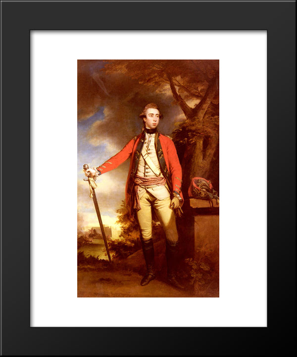 Portrait Of George Townshend, Lord Ferrers 20x24 Black Modern Wood Framed Art Print Poster by Reynolds, Joshua