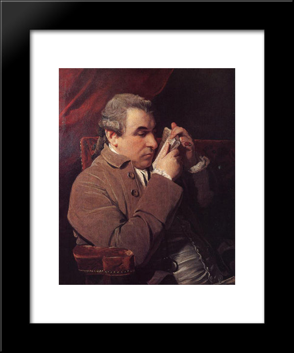 Portrait Of Joseph Baretti 20x24 Black Modern Wood Framed Art Print Poster by Reynolds, Joshua