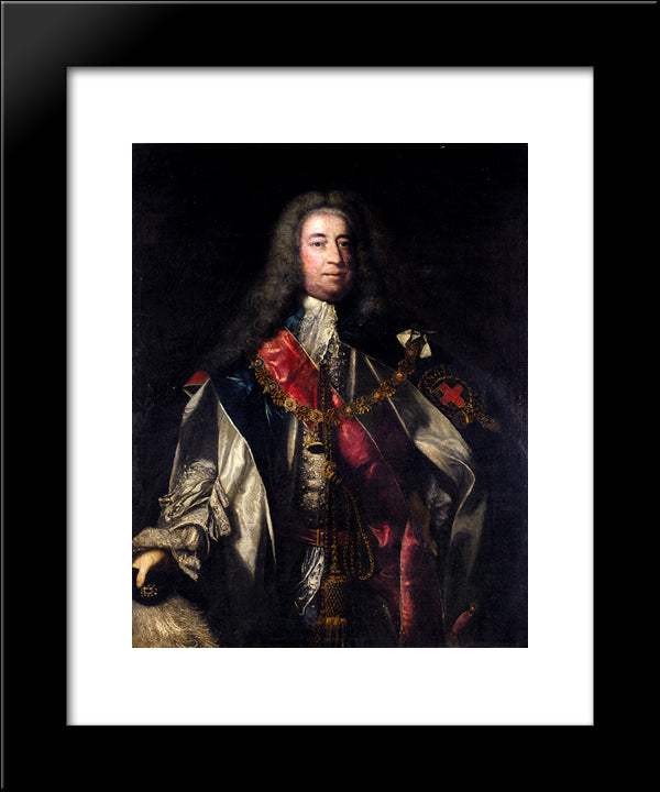 Portrait Of Lionel Sackville, 1St Duke Of Dorset 20x24 Black Modern Wood Framed Art Print Poster by Reynolds, Joshua