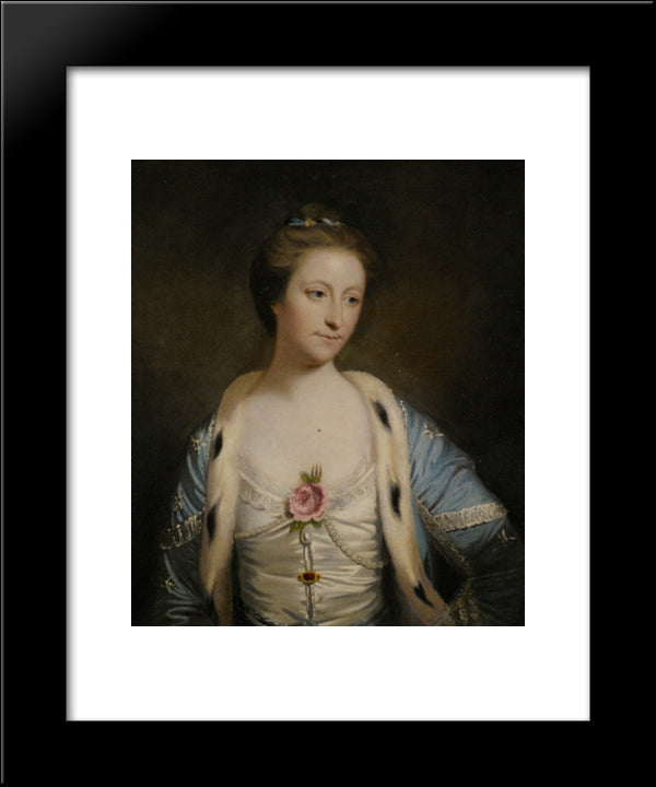 Portrait Of Mary Barnardiston 20x24 Black Modern Wood Framed Art Print Poster by Reynolds, Joshua