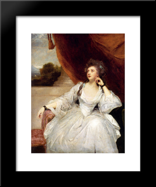 Portrait Of Mrs. Stanhope 20x24 Black Modern Wood Framed Art Print Poster by Reynolds, Joshua