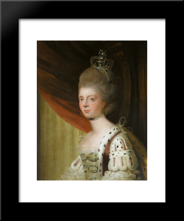 Portrait Of Queen Charlotte 20x24 Black Modern Wood Framed Art Print Poster by Reynolds, Joshua