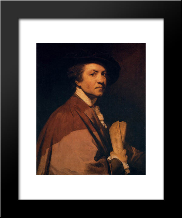 Self-Portrait 20x24 Black Modern Wood Framed Art Print Poster by Reynolds, Joshua