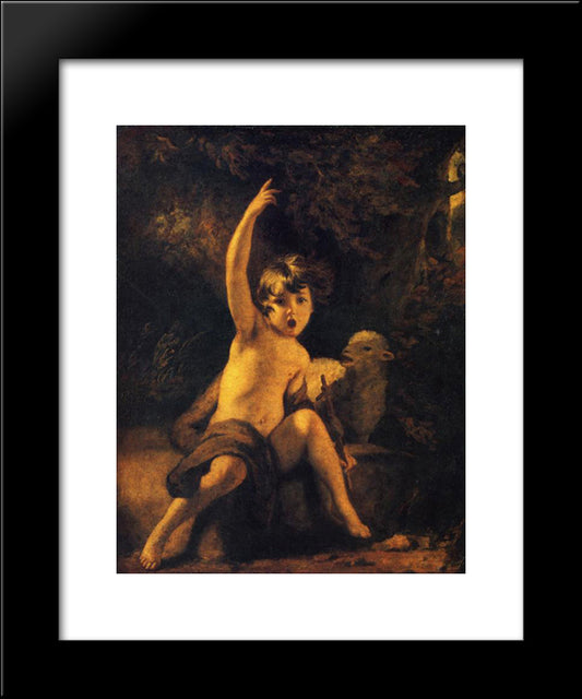 St. John The Baptist In The Wilderness 20x24 Black Modern Wood Framed Art Print Poster by Reynolds, Joshua