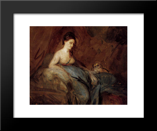 The Actress Kitty Fisher 20x24 Black Modern Wood Framed Art Print Poster by Reynolds, Joshua