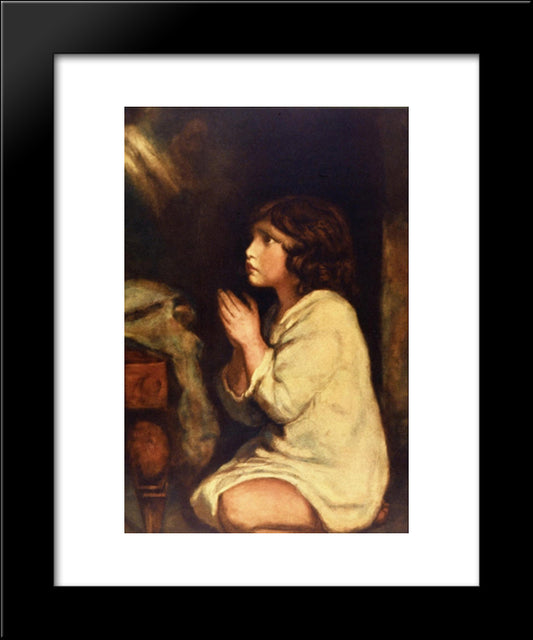 The Infant Samuel At Prayer 20x24 Black Modern Wood Framed Art Print Poster by Reynolds, Joshua