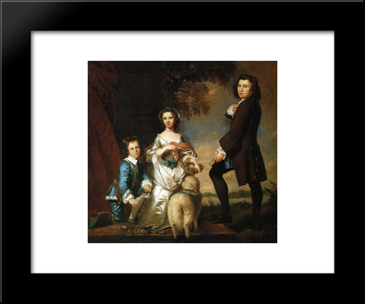 Thomas And Martha Neate, With Tutor 20x24 Black Modern Wood Framed Art Print Poster by Reynolds, Joshua