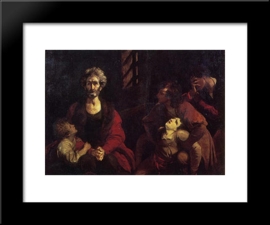 Ugolino And His Children 20x24 Black Modern Wood Framed Art Print Poster by Reynolds, Joshua