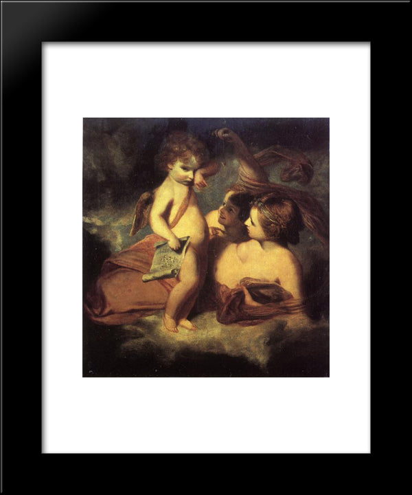 Venus Chiding Cupid For Learning To Cast Accounts 20x24 Black Modern Wood Framed Art Print Poster by Reynolds, Joshua