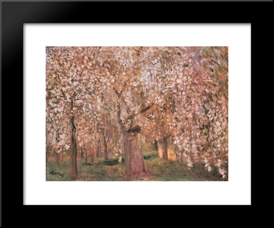 Cherry Tree Blossoms 20x24 Black Modern Wood Framed Art Print Poster by Rippl Ronai, Jozsef