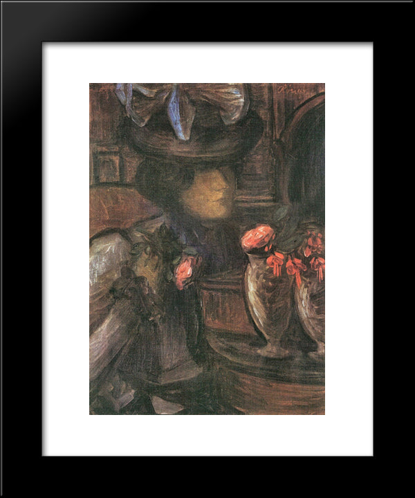 Jeune Femme De Paris 20x24 Black Modern Wood Framed Art Print Poster by Rippl Ronai, Jozsef