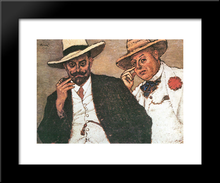Lajos Und Odon 20x24 Black Modern Wood Framed Art Print Poster by Rippl Ronai, Jozsef