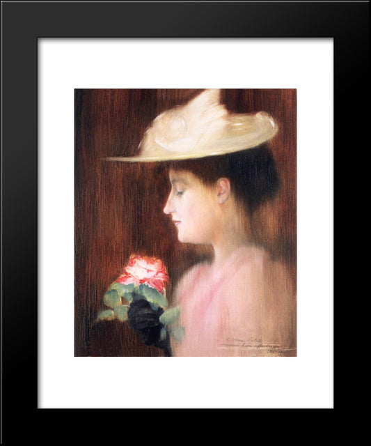 Portrait Of Mrs. Pataki 20x24 Black Modern Wood Framed Art Print Poster by Rippl Ronai, Jozsef