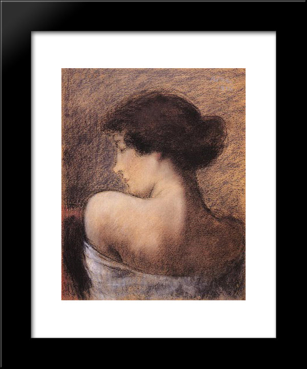 Profile Of A Woman 20x24 Black Modern Wood Framed Art Print Poster by Rippl Ronai, Jozsef