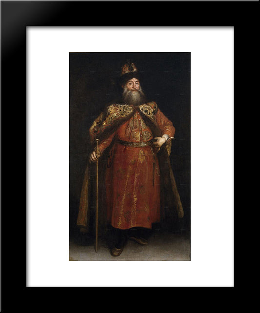 El Embajador De Rusia Peter Ivanovich Potemkin 20x24 Black Modern Wood Framed Art Print Poster by Carreno de Miranda, Juan