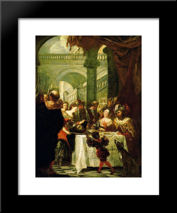 Irod'S Feast 20x24 Black Modern Wood Framed Art Print Poster by Carreno de Miranda, Juan