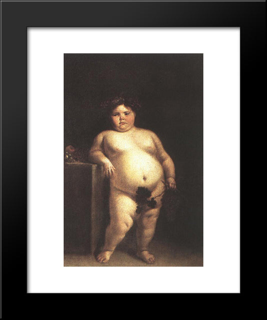 La Monstrua Desnuda (Eugenia Martinez Vallejo Unclothed) 20x24 Black Modern Wood Framed Art Print Poster by Carreno de Miranda, Juan