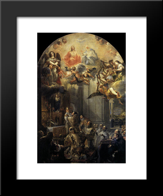 Mass Of St John Of Mathaa 20x24 Black Modern Wood Framed Art Print Poster by Carreno de Miranda, Juan