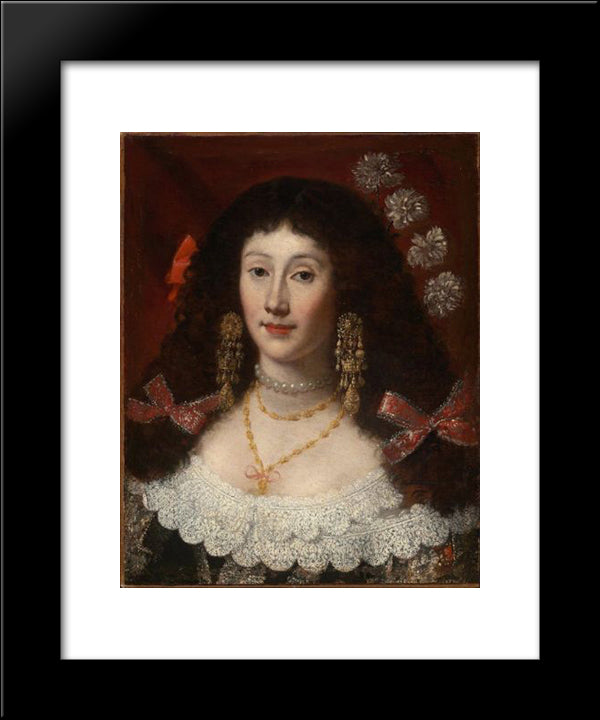 Portrait Of A Woman 20x24 Black Modern Wood Framed Art Print Poster by Carreno de Miranda, Juan