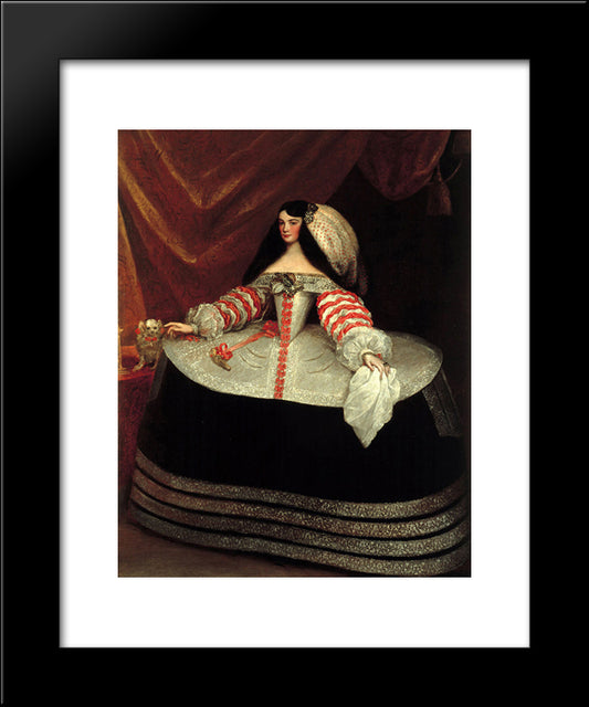 Portrait Of Ines De Zuniga Y Velasco 20x24 Black Modern Wood Framed Art Print Poster by Carreno de Miranda, Juan