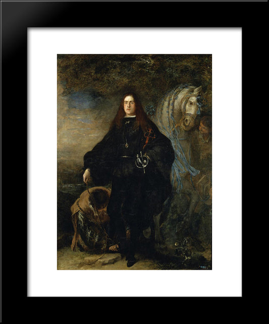 Portrait Of The Duke Of Pastrana 20x24 Black Modern Wood Framed Art Print Poster by Carreno de Miranda, Juan