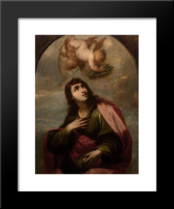 St Damian 20x24 Black Modern Wood Framed Art Print Poster by Carreno de Miranda, Juan