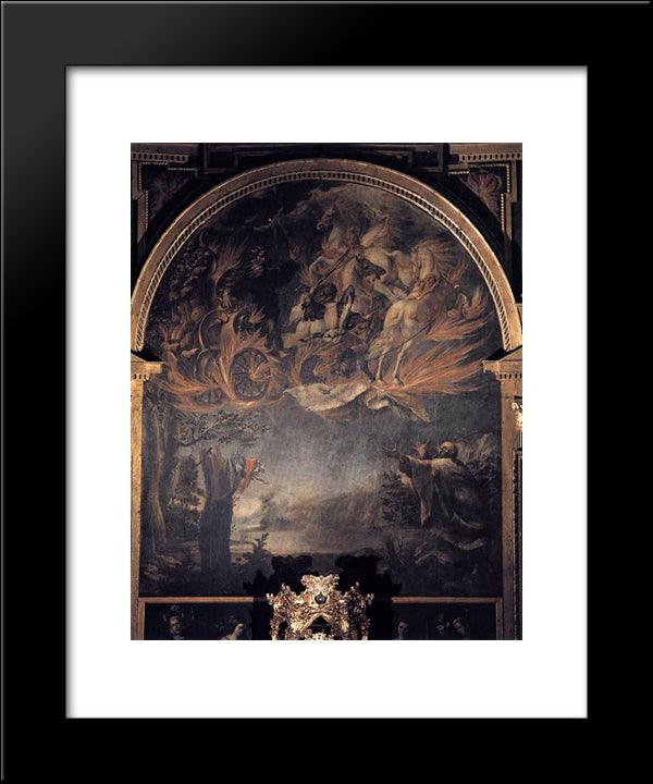 Ascension Of Elijah 20x24 Black Modern Wood Framed Art Print Poster by Valdes Leal, Juan de