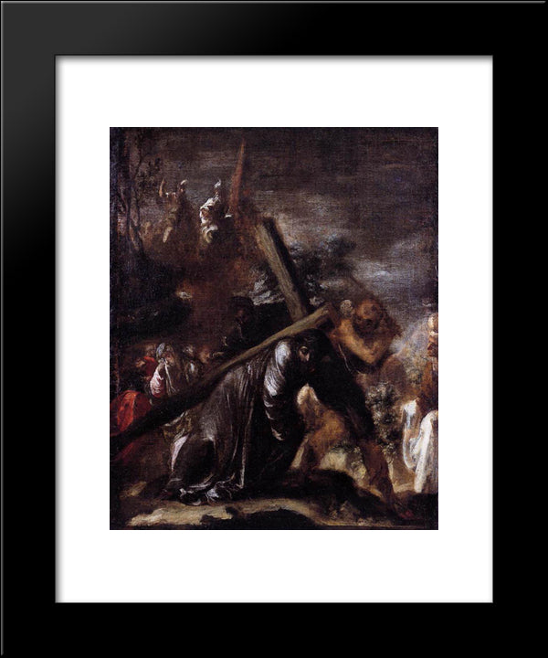 Carrying The Cross 20x24 Black Modern Wood Framed Art Print Poster by Valdes Leal, Juan de