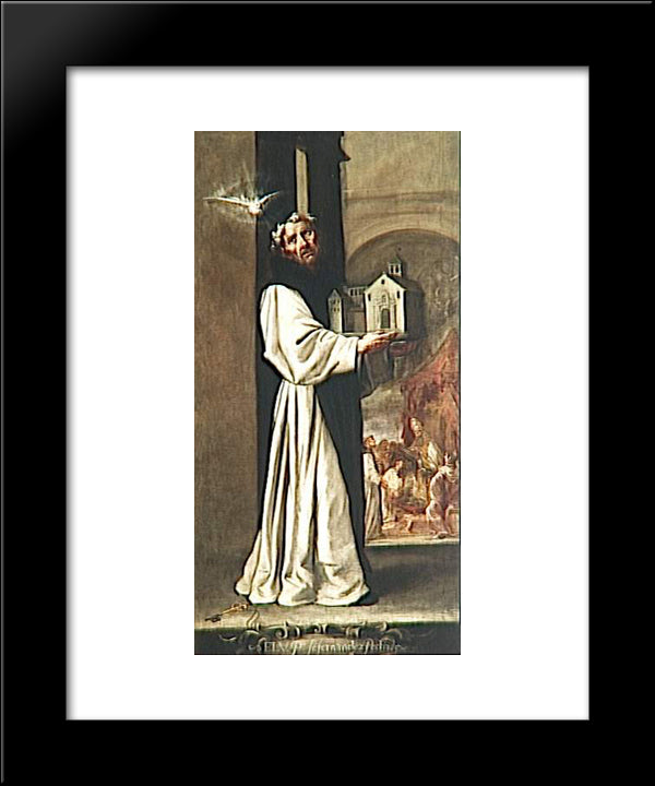 Fray Pedro Fernandez Pecha 20x24 Black Modern Wood Framed Art Print Poster by Valdes Leal, Juan de