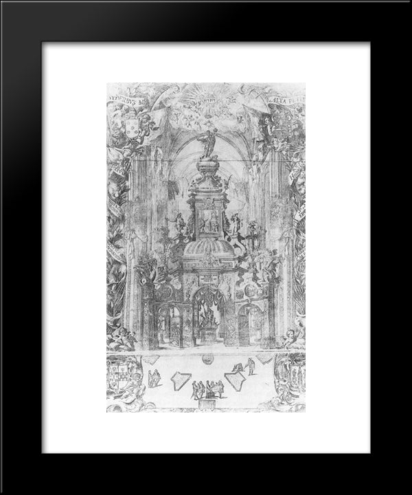 Monument To St. Ferdinand 20x24 Black Modern Wood Framed Art Print Poster by Valdes Leal, Juan de