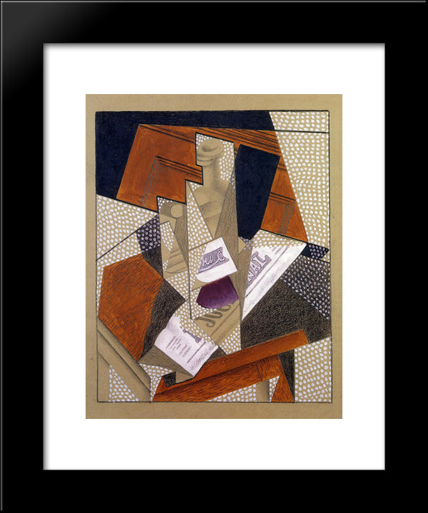 Bottle 20x24 Black Modern Wood Framed Art Print Poster by Gris, Juan