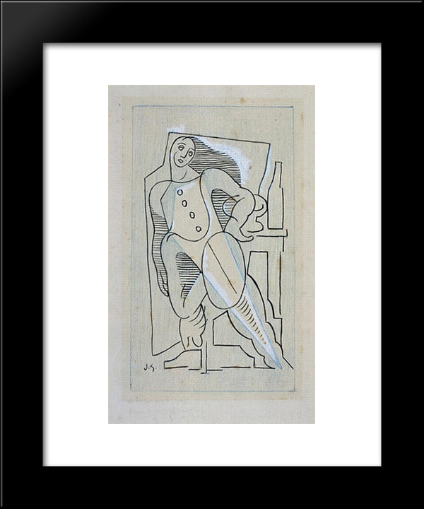 Harlequin 20x24 Black Modern Wood Framed Art Print Poster by Gris, Juan