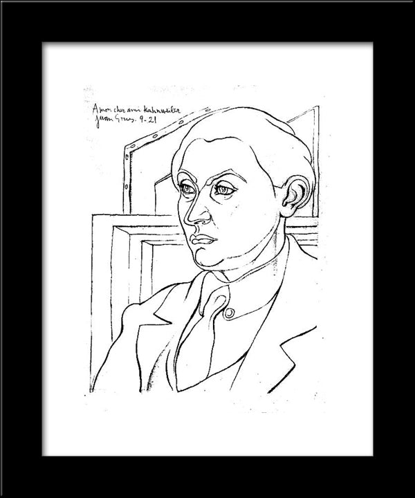 Portrait Daniel Henry Kahnweiler 20x24 Black Modern Wood Framed Art Print Poster by Gris, Juan