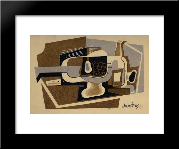 Still Life 20x24 Black Modern Wood Framed Art Print Poster by Gris, Juan