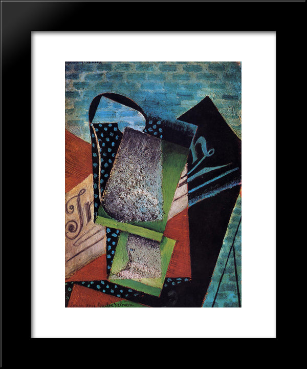 Still Life (Dedicated To Andre Salmon) 20x24 Black Modern Wood Framed Art Print Poster by Gris, Juan