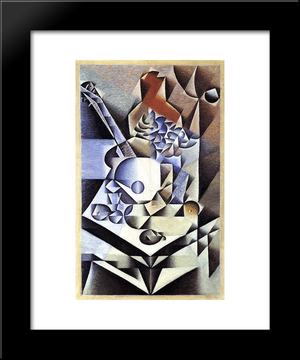Still Life With Flowers 20x24 Black Modern Wood Framed Art Print Poster by Gris, Juan