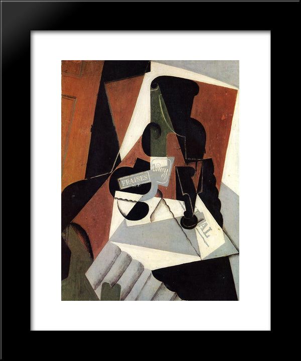 Strawberry Jam 20x24 Black Modern Wood Framed Art Print Poster by Gris, Juan