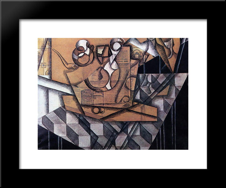 Tea Cups 20x24 Black Modern Wood Framed Art Print Poster by Gris, Juan